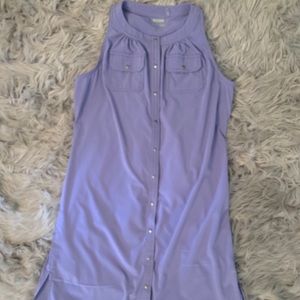 Athleta Snap Button Sleeveless Purple Dress Size 8